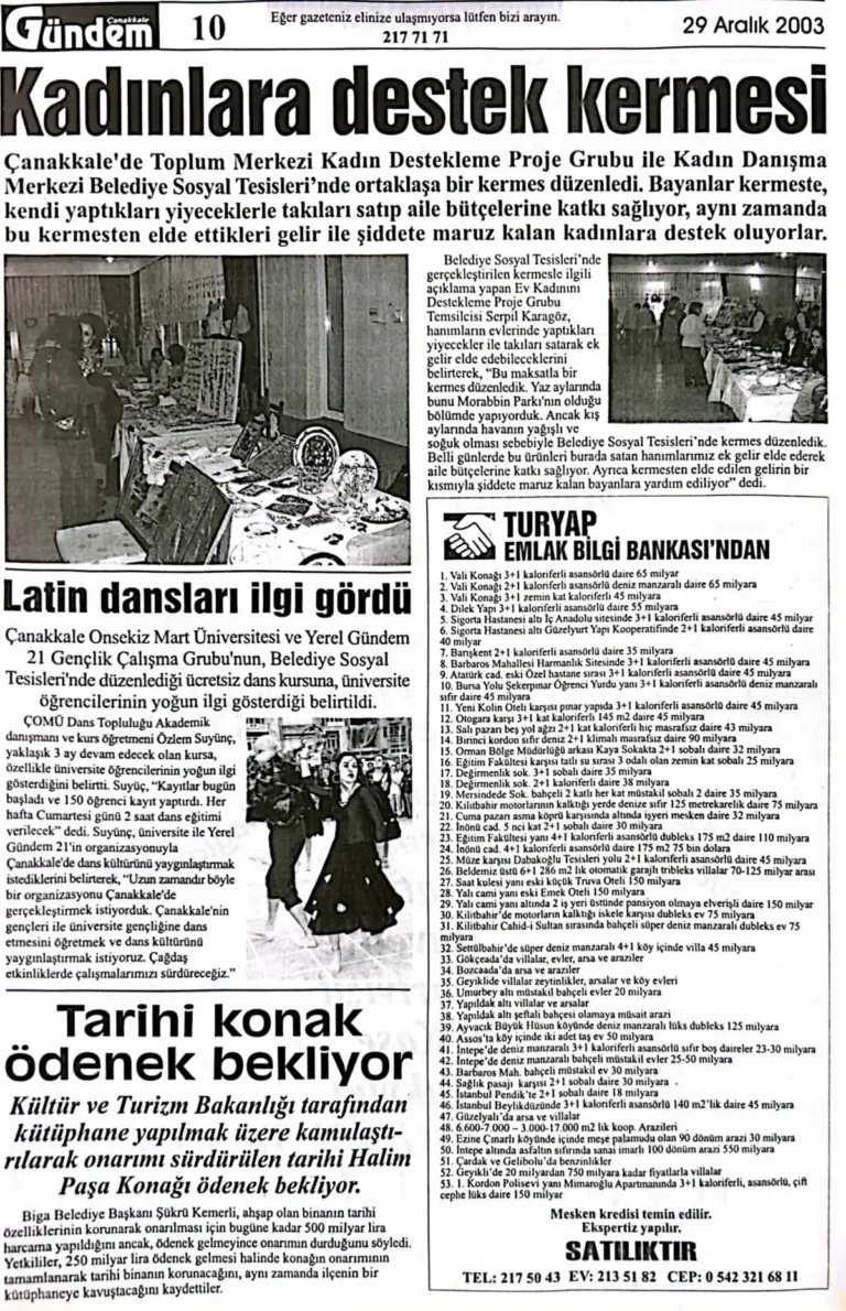 Kadınlara Destek Kermesi