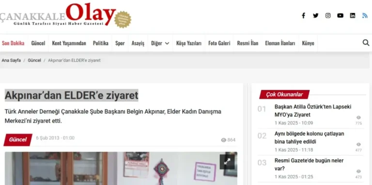 Akpınar’dan ELDER’e Ziyaret