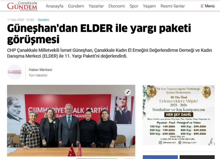 Güneşhan’dan ELDER ile Yargı Paketi Görüşmesi