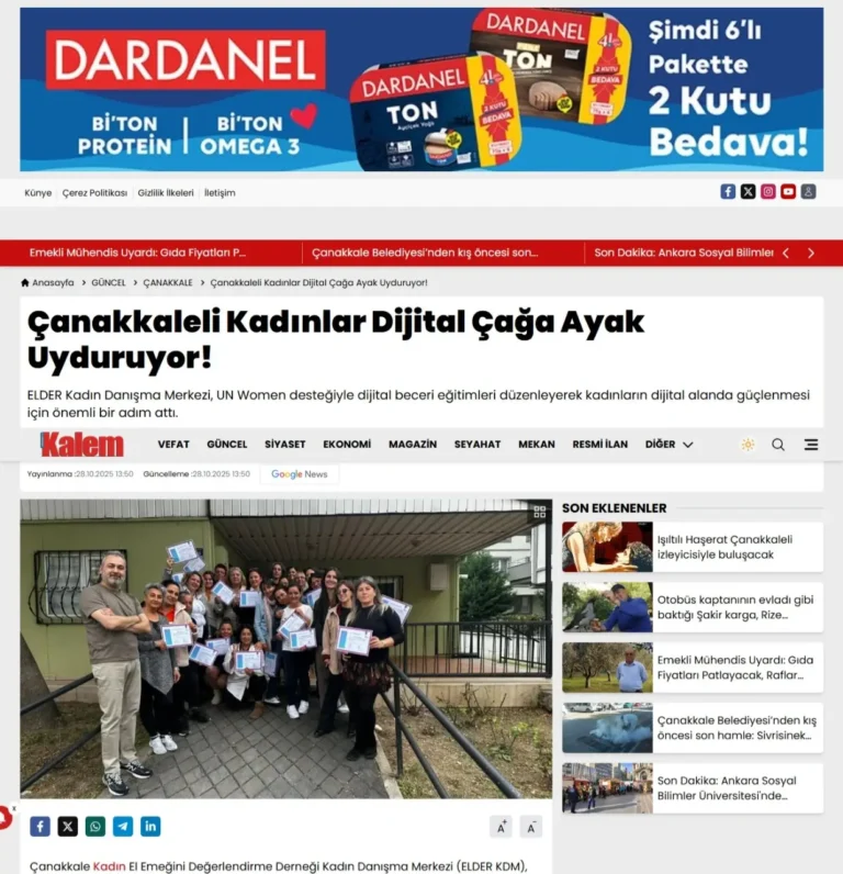 Çanakkaleli Kadınlar Dijital Çağa Ayak Uyduruyor
