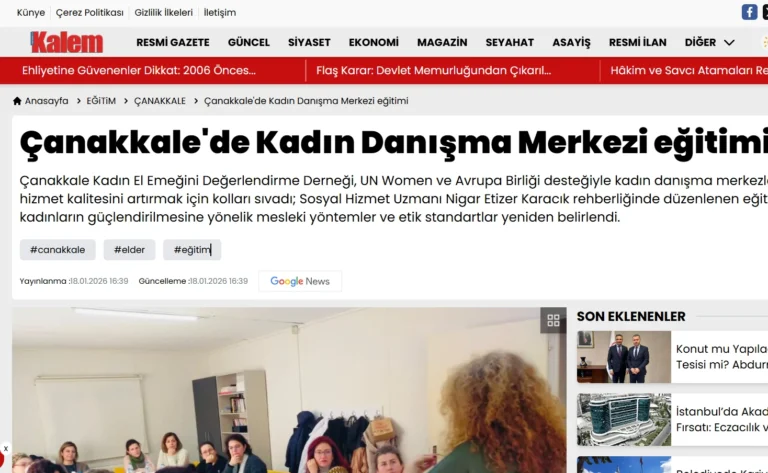Çanakkale’de Kadın Danışma Merkezi Eğitimi