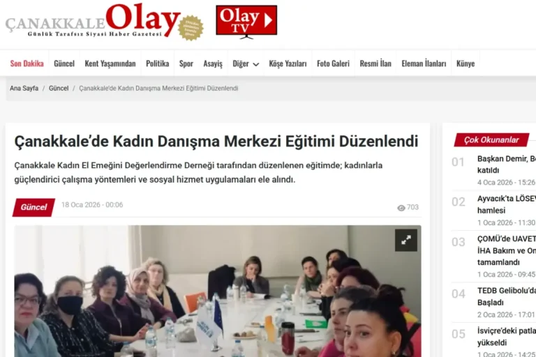 Çanakkale’de Kadın Danışma Merkezi Eğitimi Düzenlendi