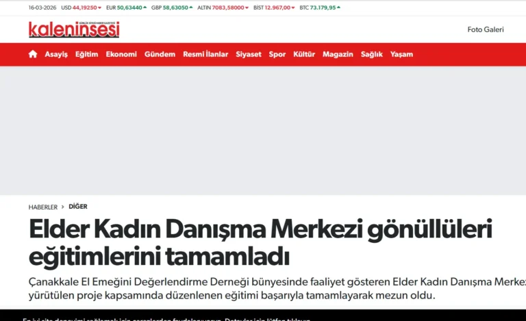 Elder Kadın Danışma Merkezi Gönüllüleri Eğitimlerini Tamamladı